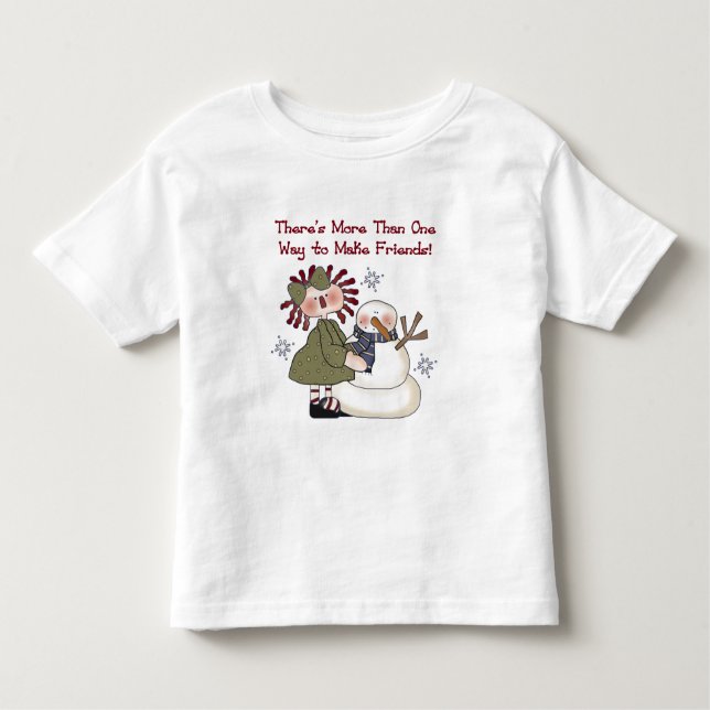 Friends Snowman T - Shirt und Geschenke machen (Vorderseite)