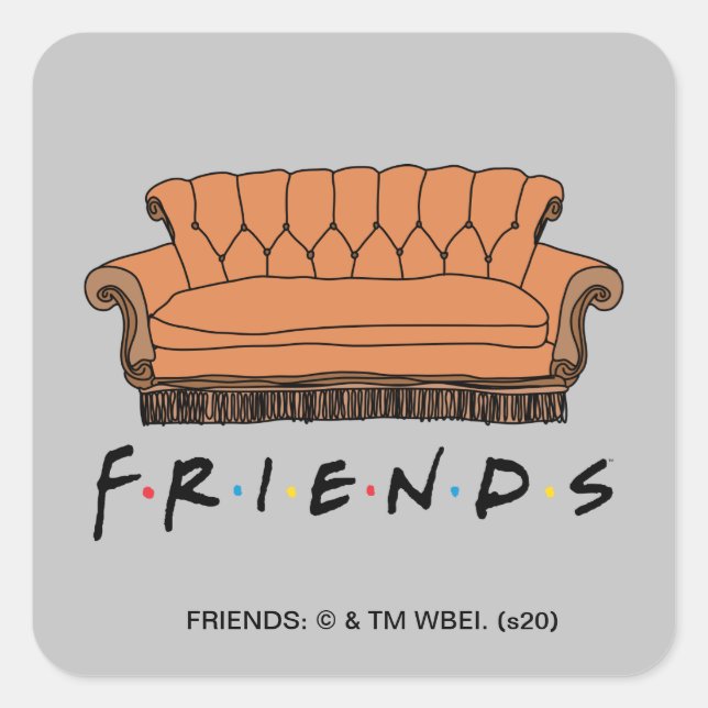 FRIENDS™ Sofa Quadratischer Aufkleber (Vorderseite)