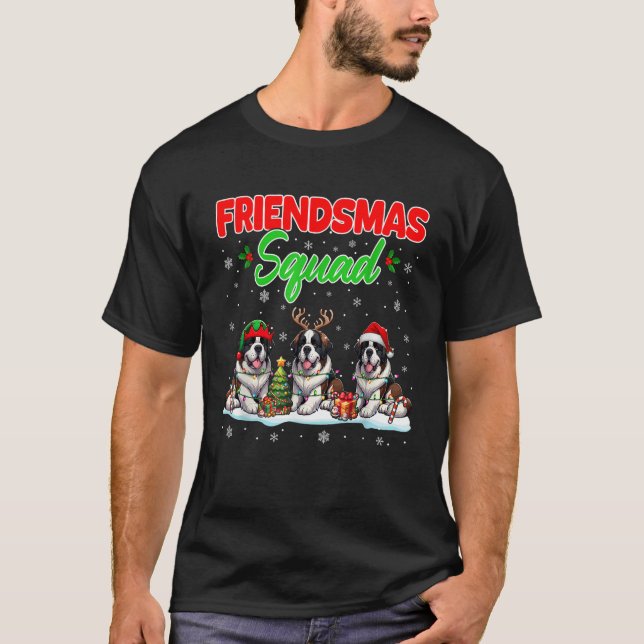 Friends Squad Christmas Three Santa Reindeer Elf S T-Shirt (Vorderseite)