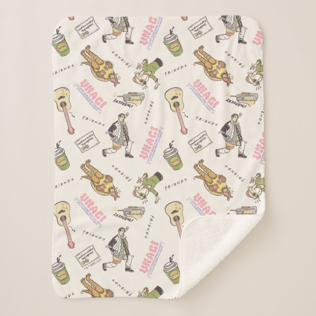 FRIENDS™ Tan Cartoon Muster Sherpadecke (Vorderseite)
