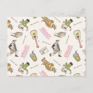 FRIENDS™ Tan Cartoon Pattern Postkarte