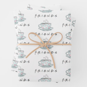 FRIENDS™ Tasse Kaffee Wasserfarbe Geschenkpapier Set