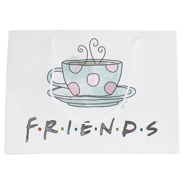 FRIENDS™ | Tasse Kaffee Wasserfarbe Große Geschenktüte (Vorderseite)