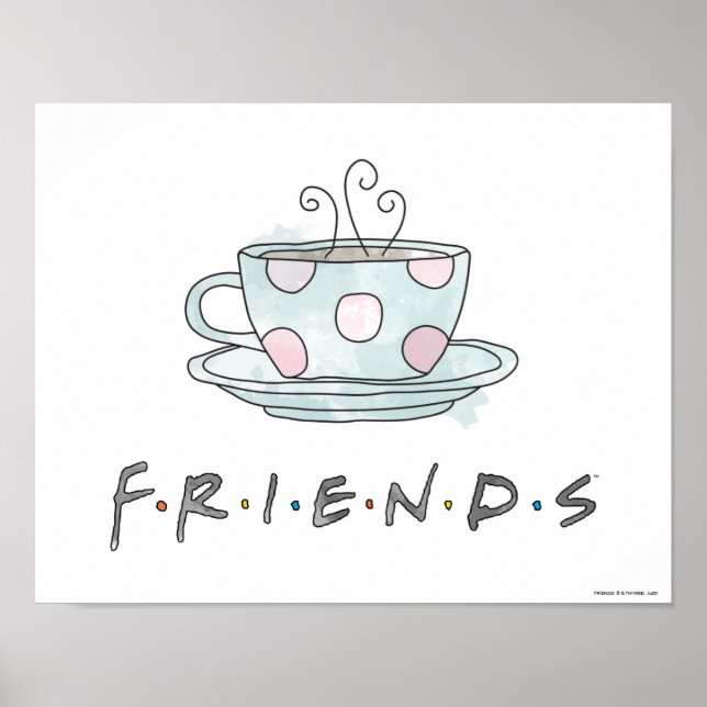 FRIENDS™ | Tasse Kaffee Wasserfarbe Poster (Vorne)