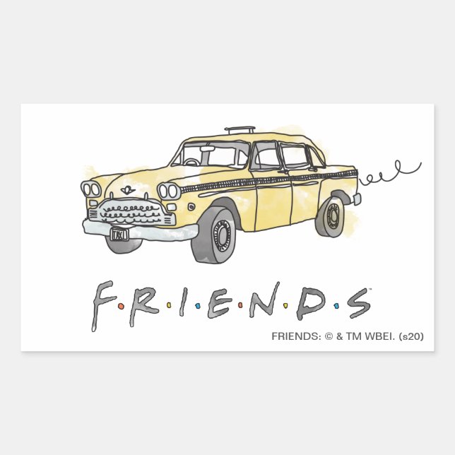 FRIENDS™ | Taxi Cab Rechteckiger Aufkleber (Vorderseite)