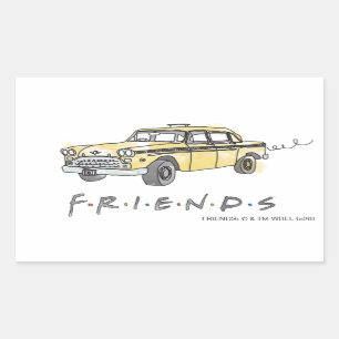 FRIENDS™ Taxi Cab Rechteckiger Aufkleber