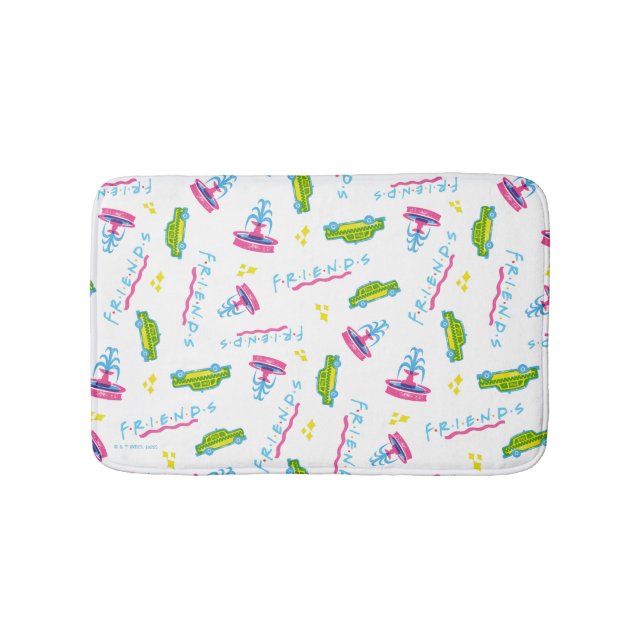FRIENDS™ Taxis und Wasserfontänen Badematte (Vorderseite)
