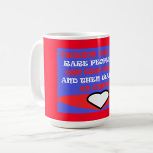 Friends themed design in red white and blue coffee kaffeetasse