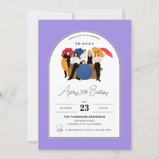 Friends TV Show Themed Customizable Birthday Einladung