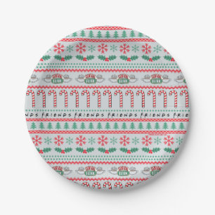 FRIENDS™ Ugly Sweater Christmas Pattern Pappteller