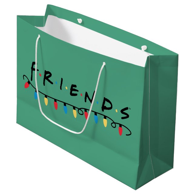FRIENDS™ | Weihnachtsbeleuchtung - Logo Große Geschenktüte (Vorderseite Schrägansicht)