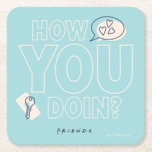 FRIENDS™   Wie geht es Ihnen? Rechteckiger Pappuntersetzer