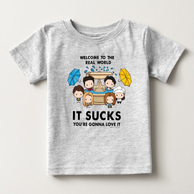 FRIENDS™ | Willkommen im Real World Chibi Baby T-shirt (Vorderseite)
