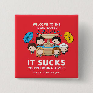 FRIENDS™ Willkommen in der realen Welt Chibi Button