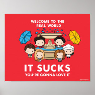 FRIENDS™ Willkommen in der realen Welt Chibi Poster