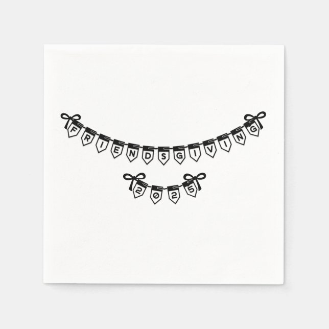 Friendsgiving Banner Schriftart Design Napkins Serviette (Vorderseite)