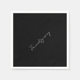 Friendsgiving Black Cocktail Serviette