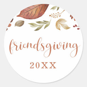 Friendsgiving-Blätter-Aufkleber Runder Aufkleber
