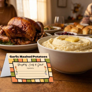 Friendsgiving-Buffet-Karten Tischnummer