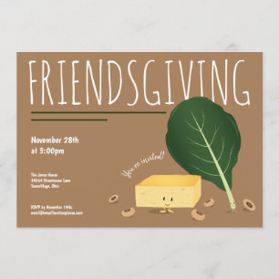 Friendsgiving Cornbret Collard Green Beans Einladung