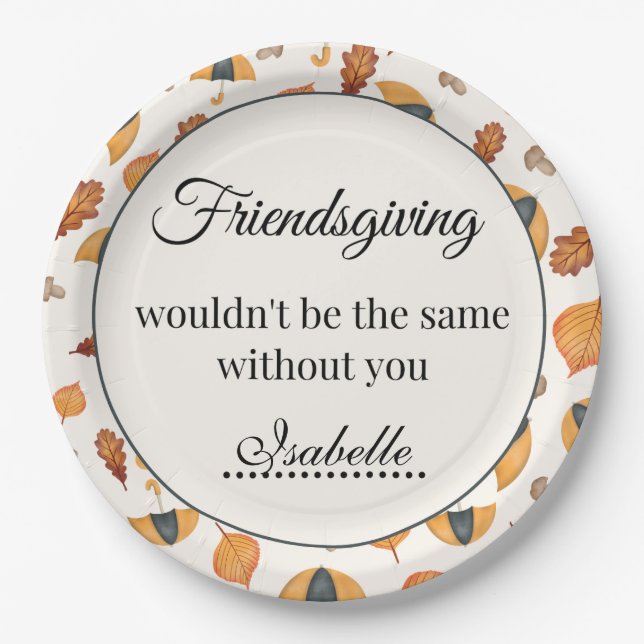 Friendsgiving Dinner Holiday Party Tellerware Boho Pappteller (Vorderseite)