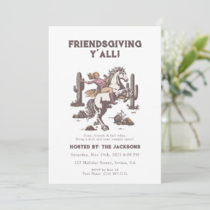 Friendsgiving-Einladung für Euch Retro-Cowgirl Einladung