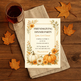 Friendsgiving-Einladung und passende Menükarte  Einladung