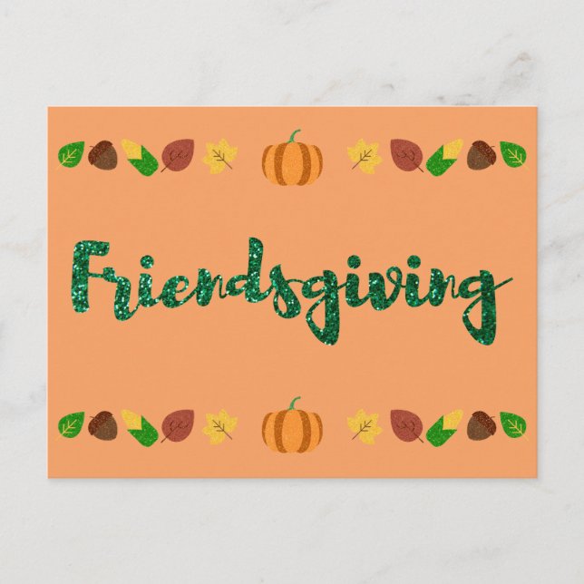 Friendsgiving Erntedank Holiday Card Postkarte (Vorderseite)