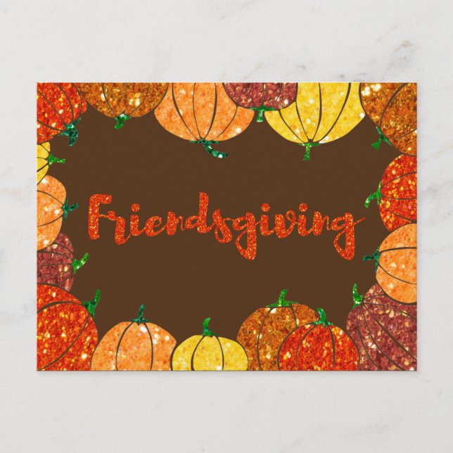 Friendsgiving Erntedank Holiday Card Postkarte (Vorderseite)