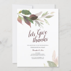 Friendsgiving Erntedank Watercolor Herbstlaube Einladung