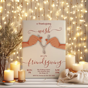 Friendsgiving Erntedank Wishbone Party Einladung