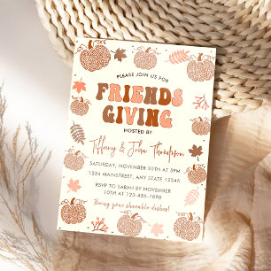Friendsgiving Erntedankfest Dinner Herbst Kürbis Einladung