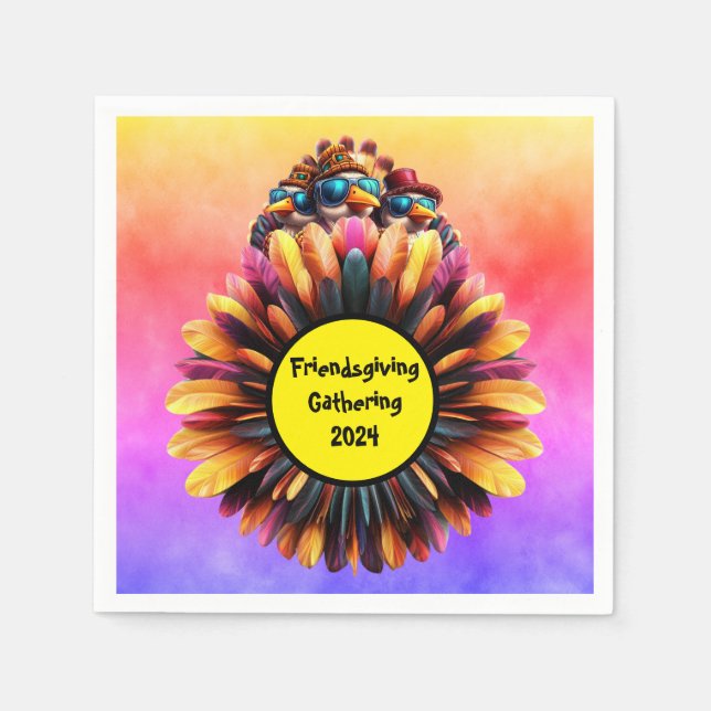 Friendsgiving Funky Erntedank Serviette (Vorderseite)