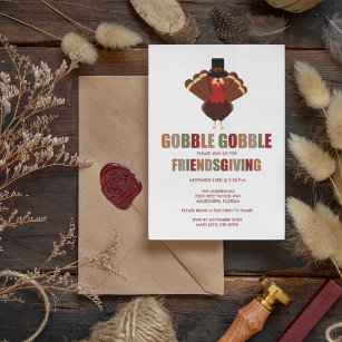 Friendsgiving Gobble Gobble Türkei Dinner einladen Einladung
