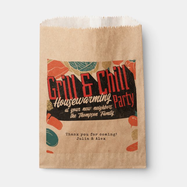 Friendsgiving Housewarming GRILLEN Erntedank Geschenktütchen (Vorderseite)