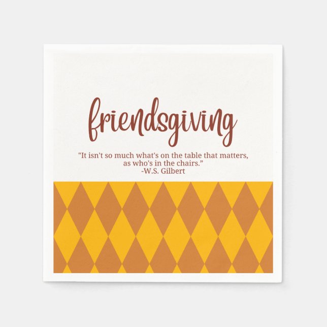 Friendsgiving Napkins Serviette (Vorderseite)