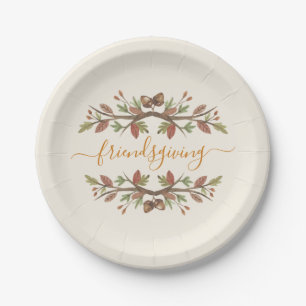 FRIENDSGIVING NIEDLICHER FALL-LAUB-PAPIER-TELLER PAPPTELLER