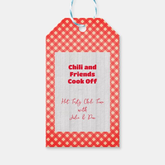 Friendsgiving Potluck Chili Cook Off Erntedank Geschenkanhänger (Vorderseite)