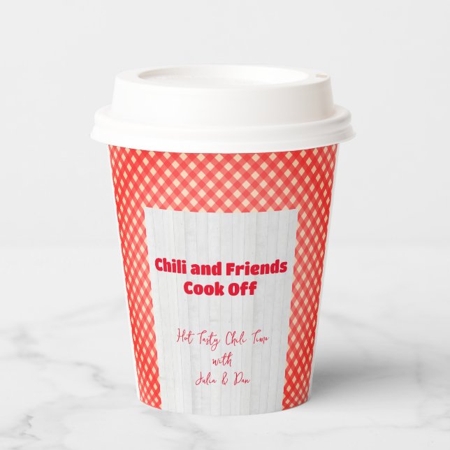 Friendsgiving Potluck Chili Cook Off Erntedank Pappbecher (Vorderseite)
