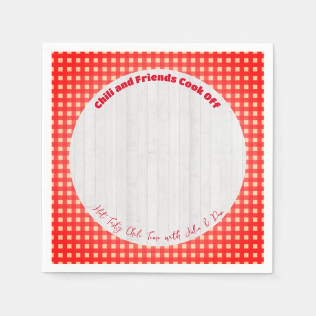 Friendsgiving Potluck Chili Cook Off Erntedank Serviette (Vorderseite)