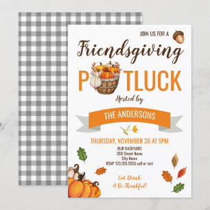 Friendsgiving Potluck Erntedank Einladung