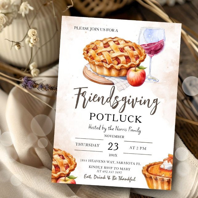 Friendsgiving-Potluck-Party Einladung (Von Creator hochgeladen)