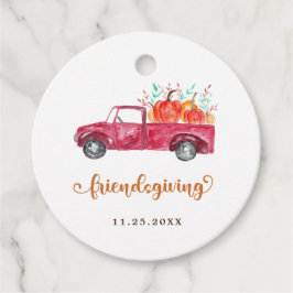 Friendsgiving Red Lieferwagen Truck Pumpkin Script Geschenkanhänger