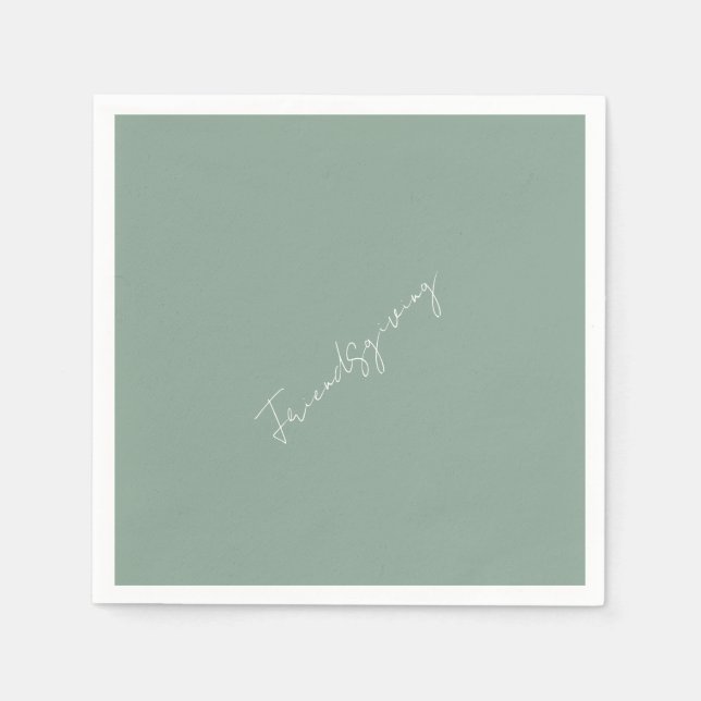 Friendsgiving Sage Cocktail Serviette (Vorderseite)