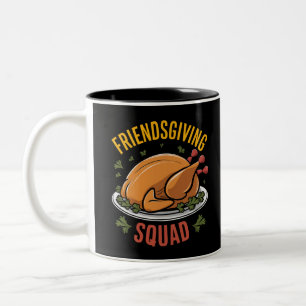 Friendsgiving-Squad-Puten-Essen-Geschenk passend  Zweifarbige Tasse