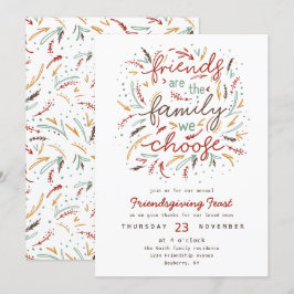 Friendsgiving Typografy Erntedank Dinner Einladung