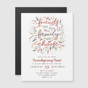 Friendsgiving Typografy Erntedank Dinner Magneteinladung