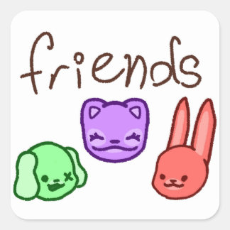 Friendship Colorful Animal Friends Sticker