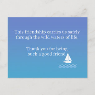 Friendship Greeting Card To Say "Thank you"  Postkarte