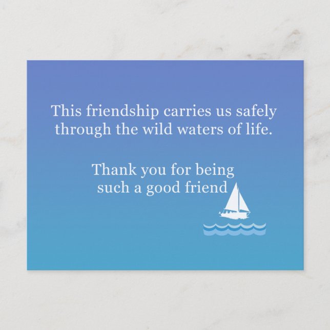 Friendship Greeting Card To Say "Thank you"  Postkarte (Vorderseite)